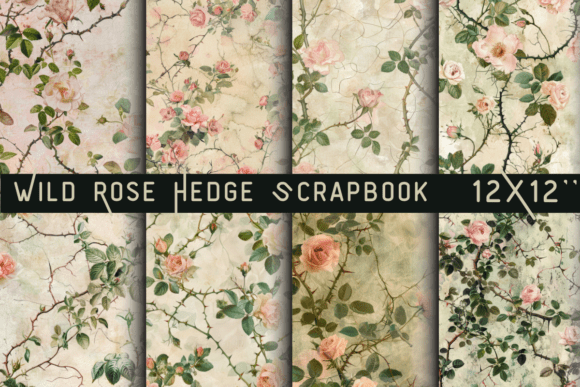 Download Wild Rose Hedge Scrapbook Paper - Paper Collection
