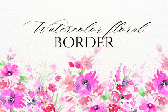 Download Watercolor Floral Border PNG - Floral border png Collection