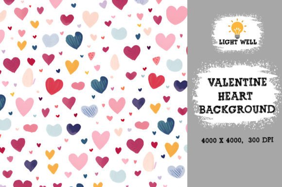 Download Valentine Heart Background Digital Paper - Paper Collection