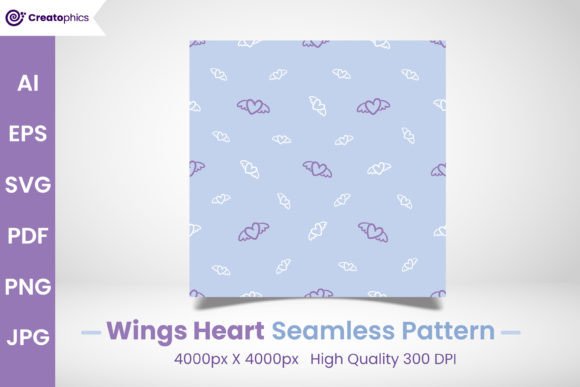 Download Seamless Wings Heart Pattern and Paper - Paper Collection