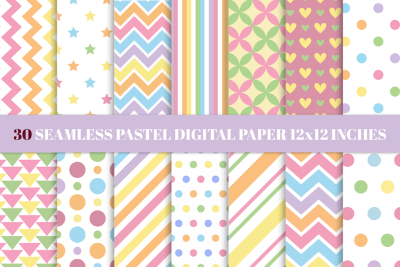 Download SEAMLESS PASTEL DIGITAL PAPER 12x12 in - Paper Collection