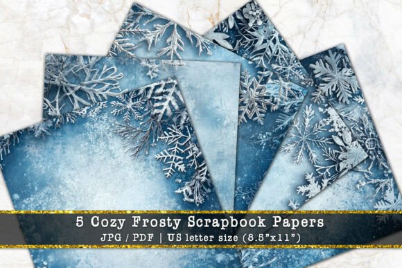 Download Cozy Frosty Winter Scrapbook Paper Pack - Paper Collection