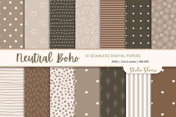 Download Neutra Boho Digital Paper Pack - Paper Collection