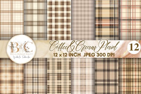 Download Coffee Plaid Seamless Digital Paper - Paper Collection