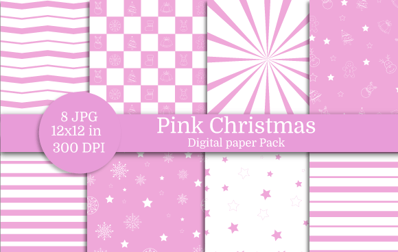 Download Pink Christmas Digital Paper - Paper Collection