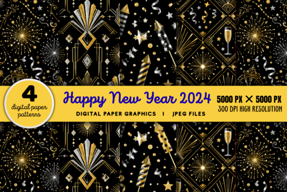 Download New Year Celebration Scrapbook Paper - Paper Collection