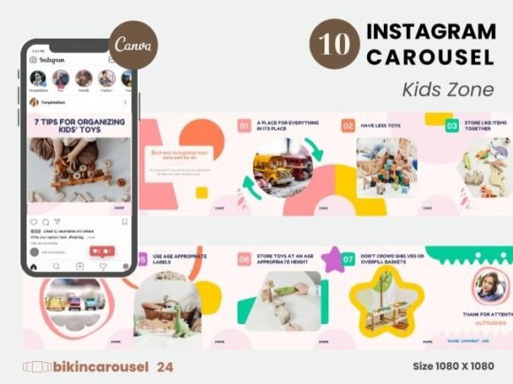 Download Kids Zone Instagram Carousel Canva - Kids Collection