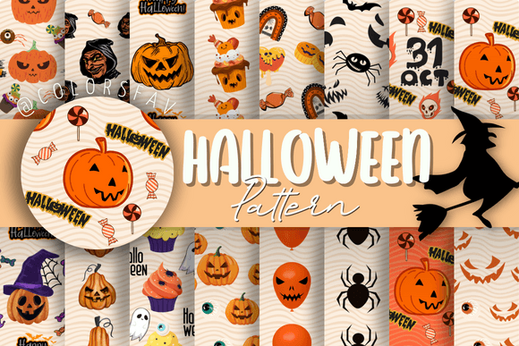 Download Halloween Pattern Digital Paper Tan - Paper Collection