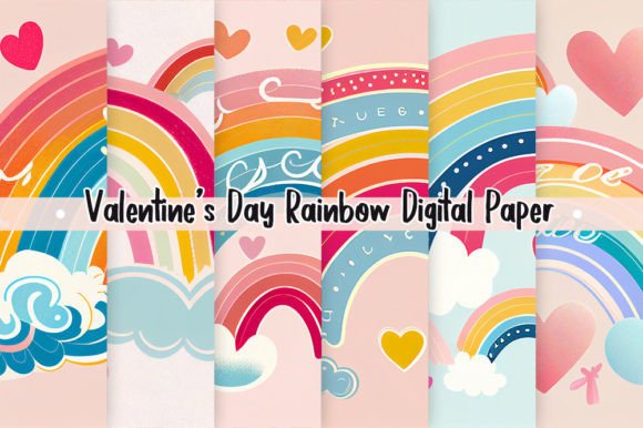 Download Valentine's Day Rainbow Digital Paper - Paper Collection