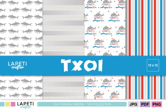 Download Shark Digital Paper Pack for Kids - Paper Collection