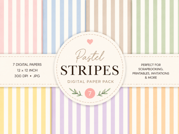 Download Pastel Stripe Paper Pack - Paper Collection