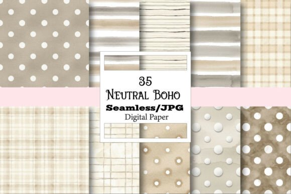 Download Neutral Boho Digital Paper Pack - Paper Collection
