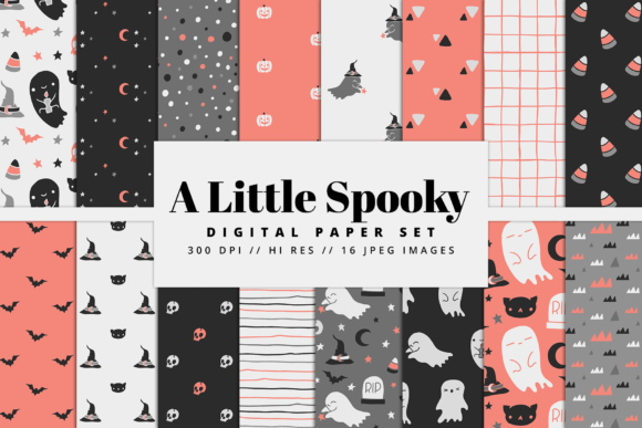 Download A Little Spooky Digital Paper Set - Paper Collection