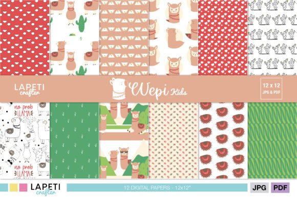 Download Llama Digital Paper Pack for Kids - Paper Collection