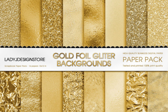 Download Gold Foil Glitter Digital Paper - Paper Collection