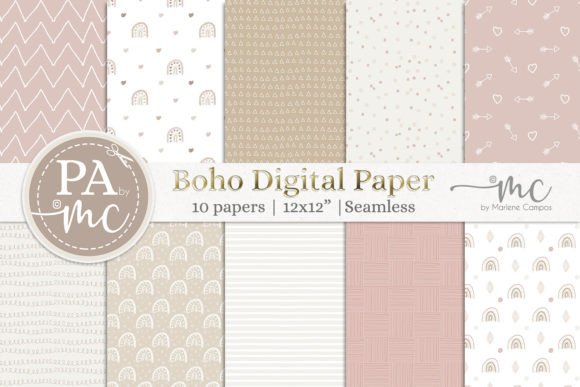 Download Natural Boho Digital Paper Seamless - Paper Collection