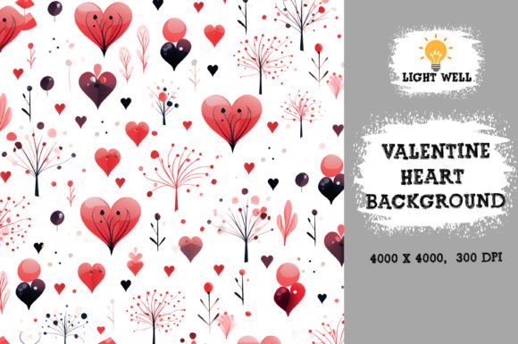 Download Valentine Heart Background Digital Paper - Paper Collection