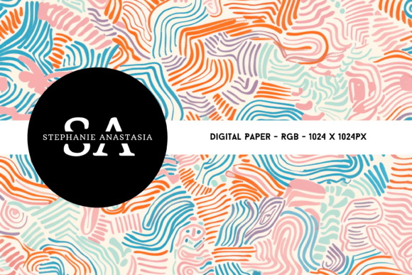 Download Retro Doodle Digital Paper - Premium Resources