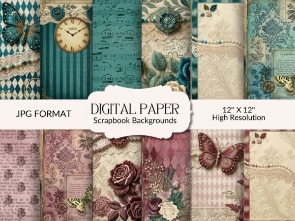 Download Vintage Victorian Scrapbook Paper - Paper Collection