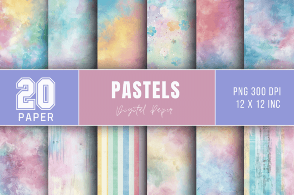 Download Pastel Digital Paper Bundle - Paper Collection