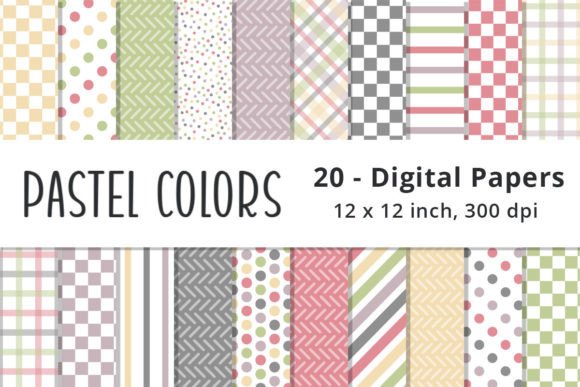 Download Printable Pastel Digital Paper Patterns - Paper Collection