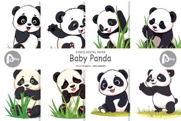 Download Digital Paper Cute Baby Panda - Paper Collection