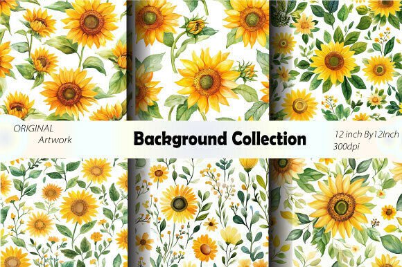 Download Sunflower Background Wallpaper Seamless - Paper Collection