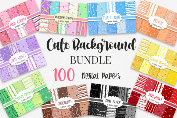 Download Bundle Cute Background Digital Papers - Paper Collection