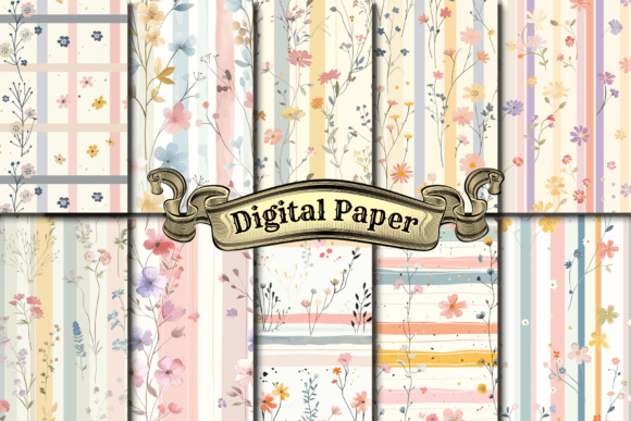 Download Watercolor Floral Boho Digital Paper - Paper Collection