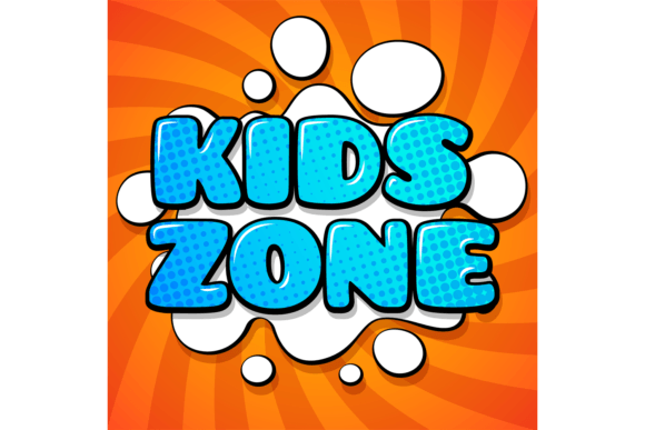 Download Kids Zone Card. Colorful Cartoon Words O - Kids Collection