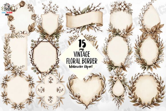 Download Vintage Floral Border PNG - Floral border png Collection