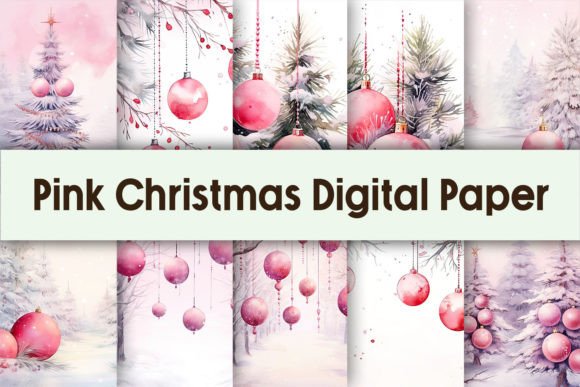 Download Pink Christmas Digital Paper Background - Paper Collection