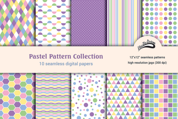 Download Pastel Digital Paper Pattern Bundle Pack - Paper Collection