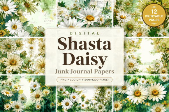 Download Shasta Daisy Junk Journal Papers - Paper Collection