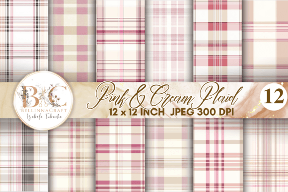 Download Pink&amp;Cream Plaid Seamless Digital Paper - Paper Collection