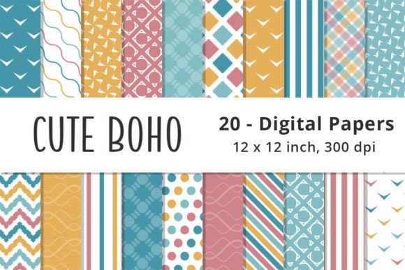 Download Cute Boho Digital Paper Backgrounds - Paper Collection