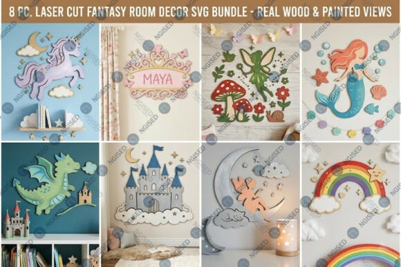 Download Fantasy Theme Kids Room Decor SVG Bundle - Kids Collection