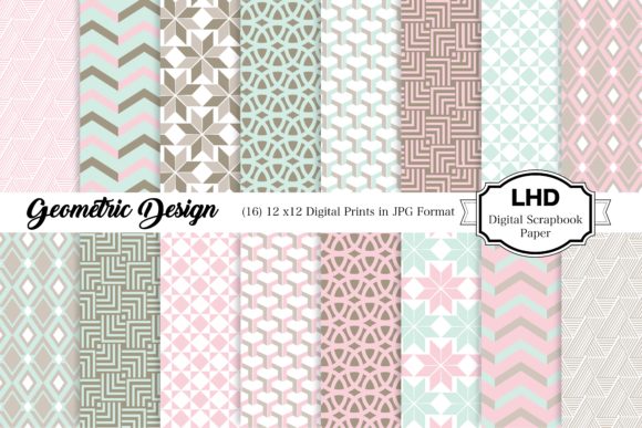 Download Geometric Pastel Digital Paper Patterns - Paper Collection