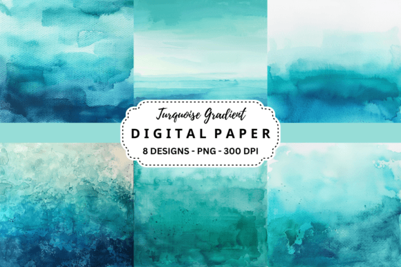 Download Turquoise Gradient Digital Paper - Paper Collection