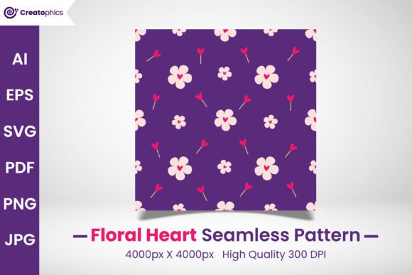 Download Seamless Floral Heart Pattern and Paper - Paper Collection