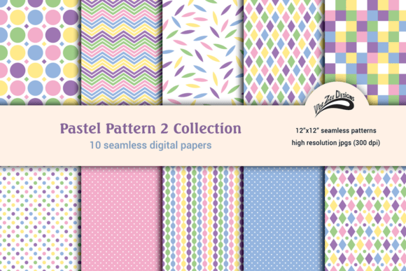 Download Pastel Digital Paper Pattern Bundle Pack - Paper Collection