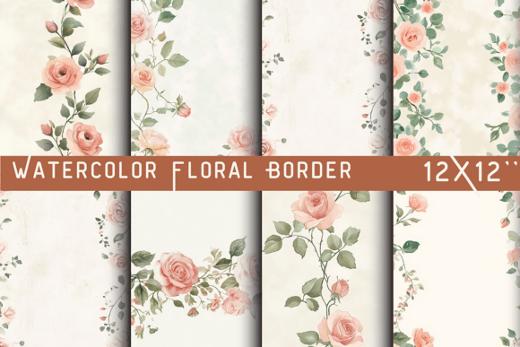 Download Watercolor Floral Border Paper - Paper Collection