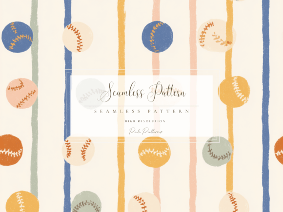 Download Kids Vintage Baseball Seamless Pattern - Kids Collection