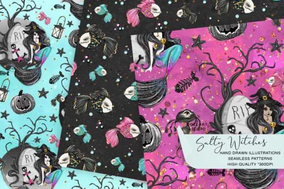 Download Halloween Papers, Mermaid Patterns - Paper Collection