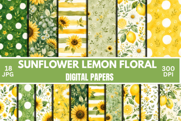 Download Summer Sunflower Patterns, Digital Paper - Paper Collection
