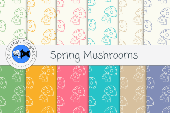 Download Spring Mushroom Digital Paper Pack - Paper Collection