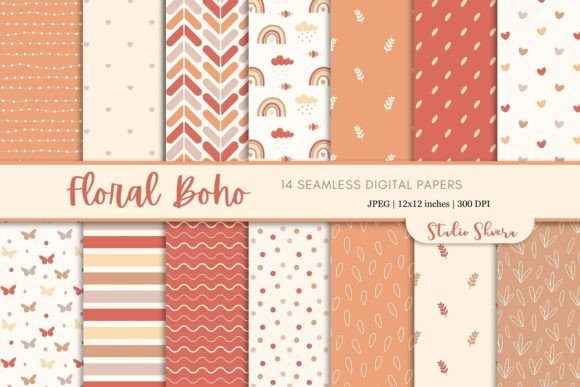 Download Floral Boho Digital Paper Pack - Paper Collection