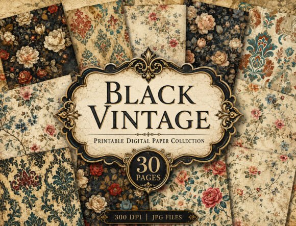 Download Vintage Rose Damask Journal Papers - Paper Collection