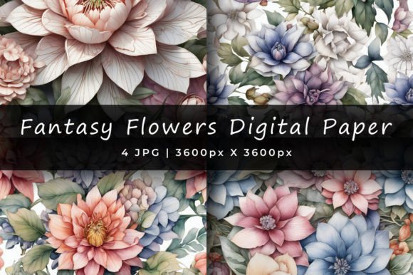 Download Fantasy Flowers Digital Papers - Paper Collection