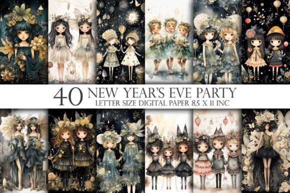 Download New Year's Eve 40 Digital Paper - Paper Collection